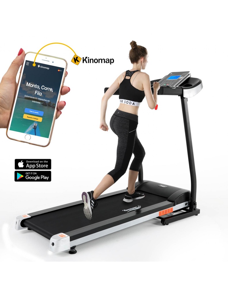 NOVONOVA. TAPIS DE COURSE. SY-1025. JUSQU'À 14KM/H. 550 W. 2CV. AFFICHAGE AVEC BLUETOOTH. APPLICATION KINOMAP INCLUSE.