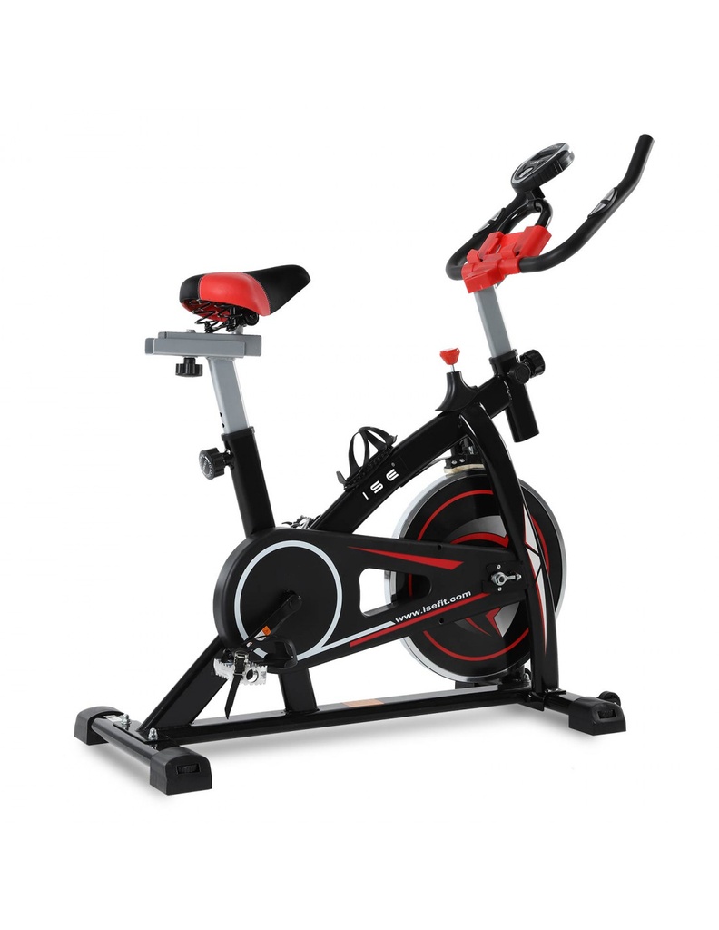 ISE FIT. VÉLO INDOOR. SY-7802. BANGKOK. VOLANT D'INERTIE DE 10KG. / TRANSMISSION PAR COURROIE. PULSOMÈTRE.