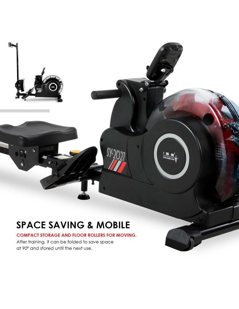 ISE FIT. SY-2027. RAMEUR À EAU PLIABLE. SYSTÈME DE PLIAGE (90º). ÉCRAN AVEC BLUETOOTH. APP KINOMAP.